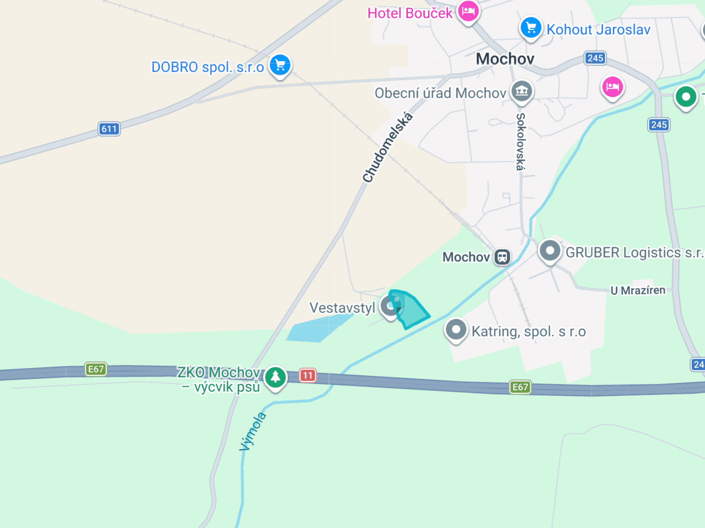 Pozemek pro industriální výstavbu Mochov 